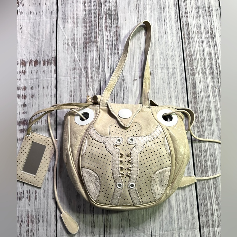 Vintage Balenciaga mini snake print leather handbag